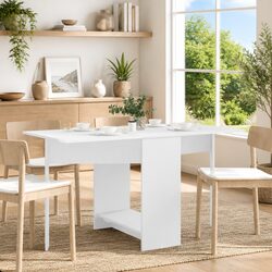 Dining Table Specifications: 138x70x73.5cm, Engineered Wood, White Finish
