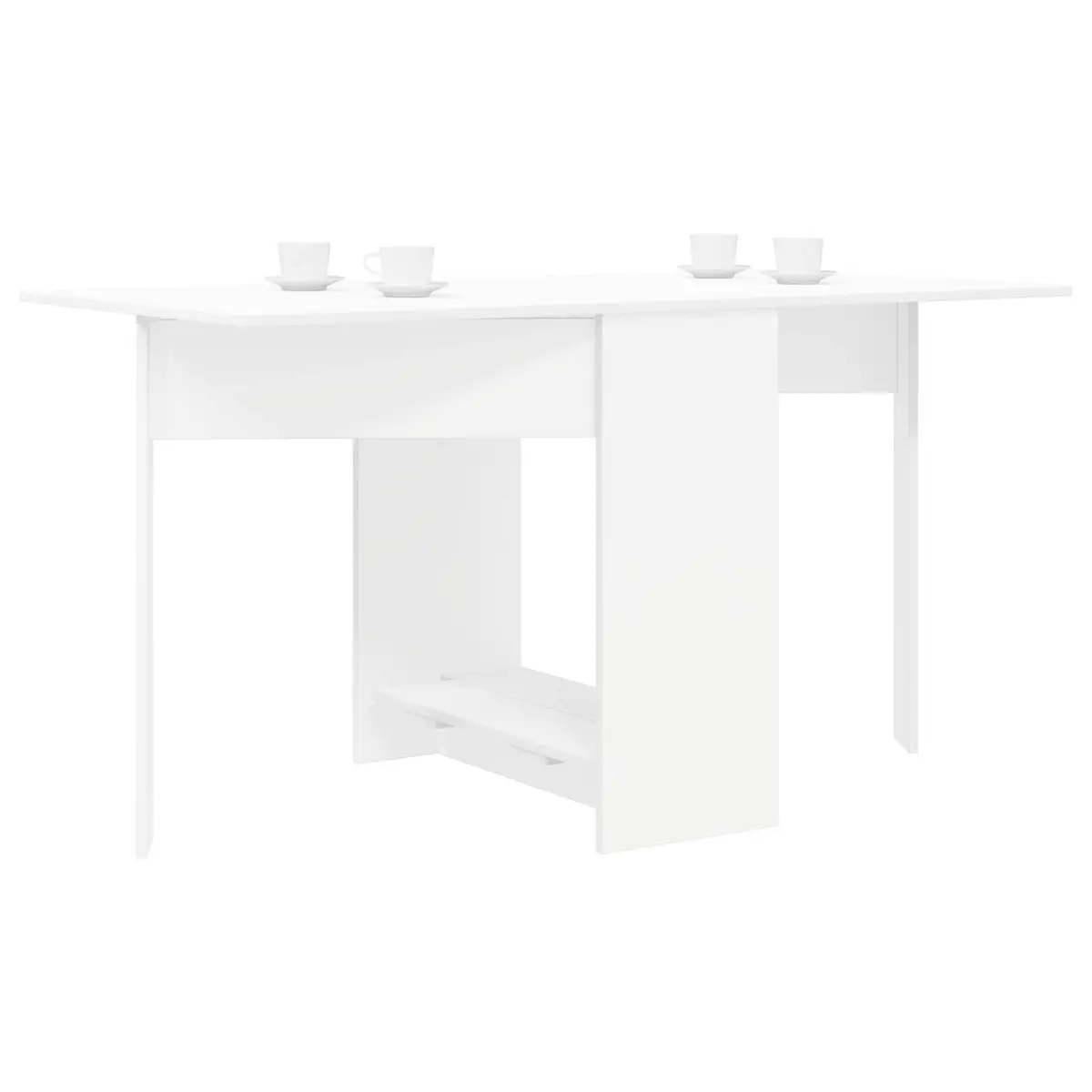 Dining Table 138x70x73.5cm Extendable Folding Engineered Wood White Kitchen