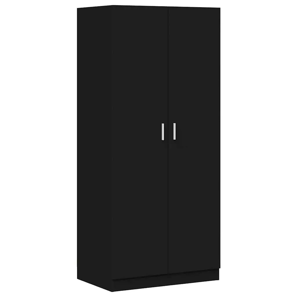 Wardrobe Cabinet Storage Cupboard for Home 80x52x180 cm Black Engineered Wood