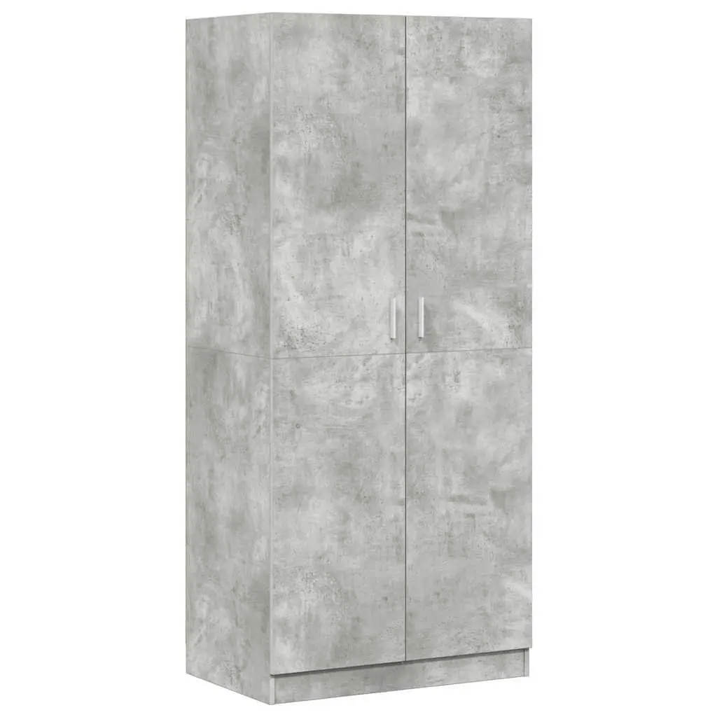 Wardrobe Cupboard Grey 80x52x180 cm Storage Cabinet