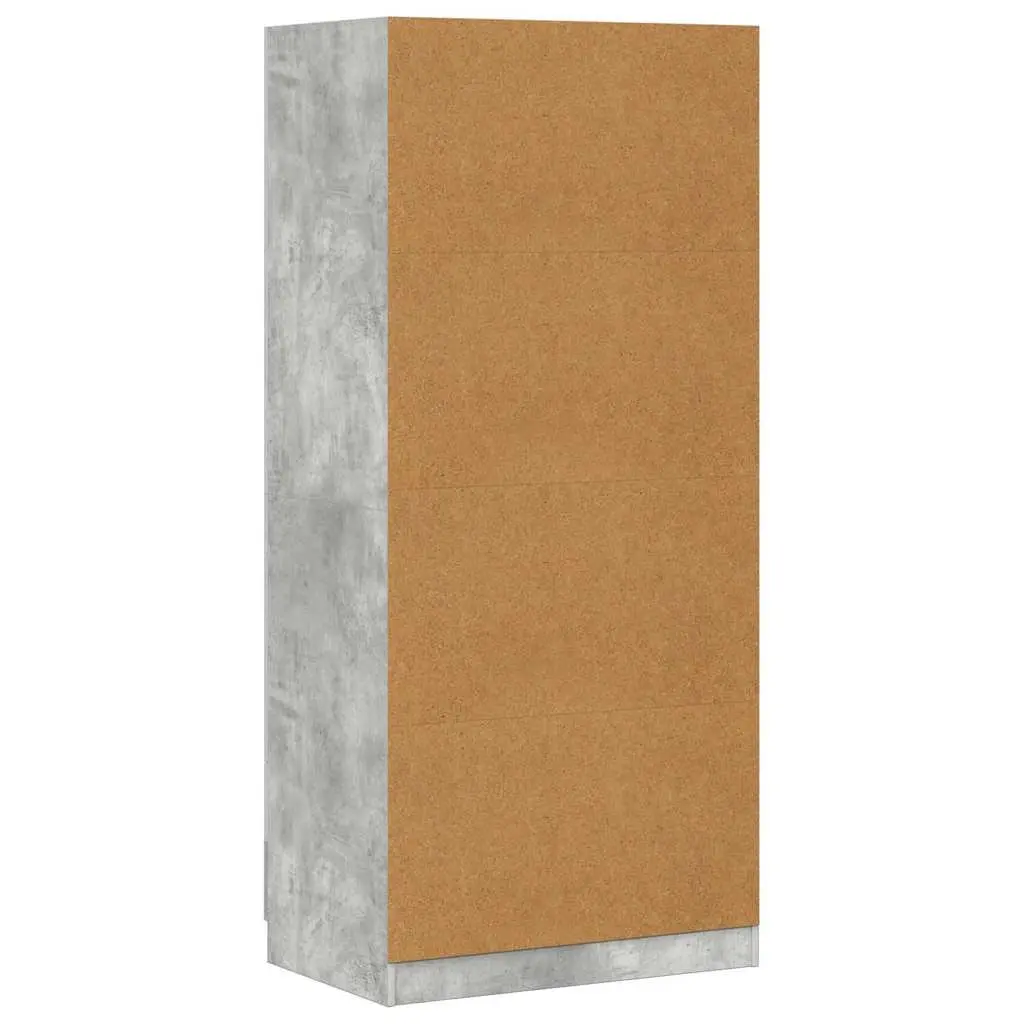 Wardrobe Cupboard Grey 80x52x180 cm Storage Cabinet