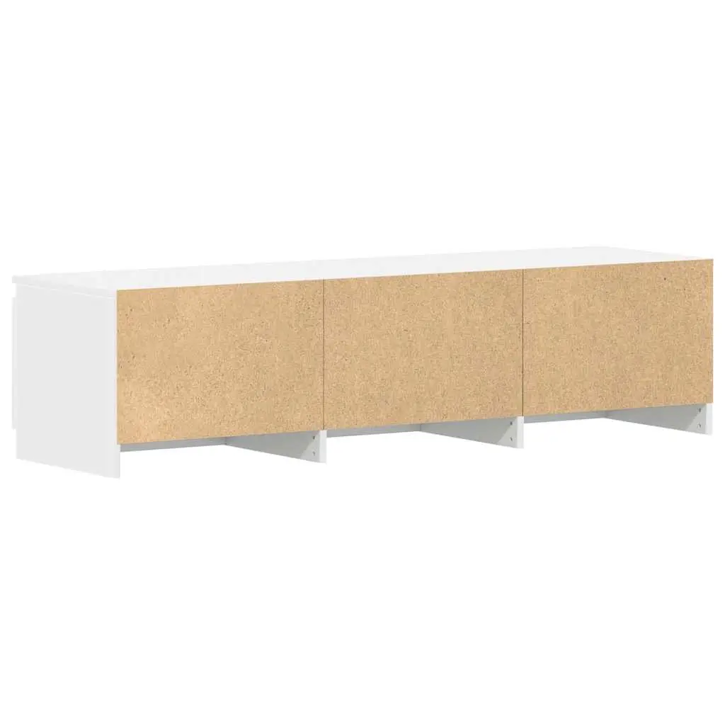 TV Cabinet for Living Room White 140x40x35.5 cm with Doors Open Compartments Storage Unit