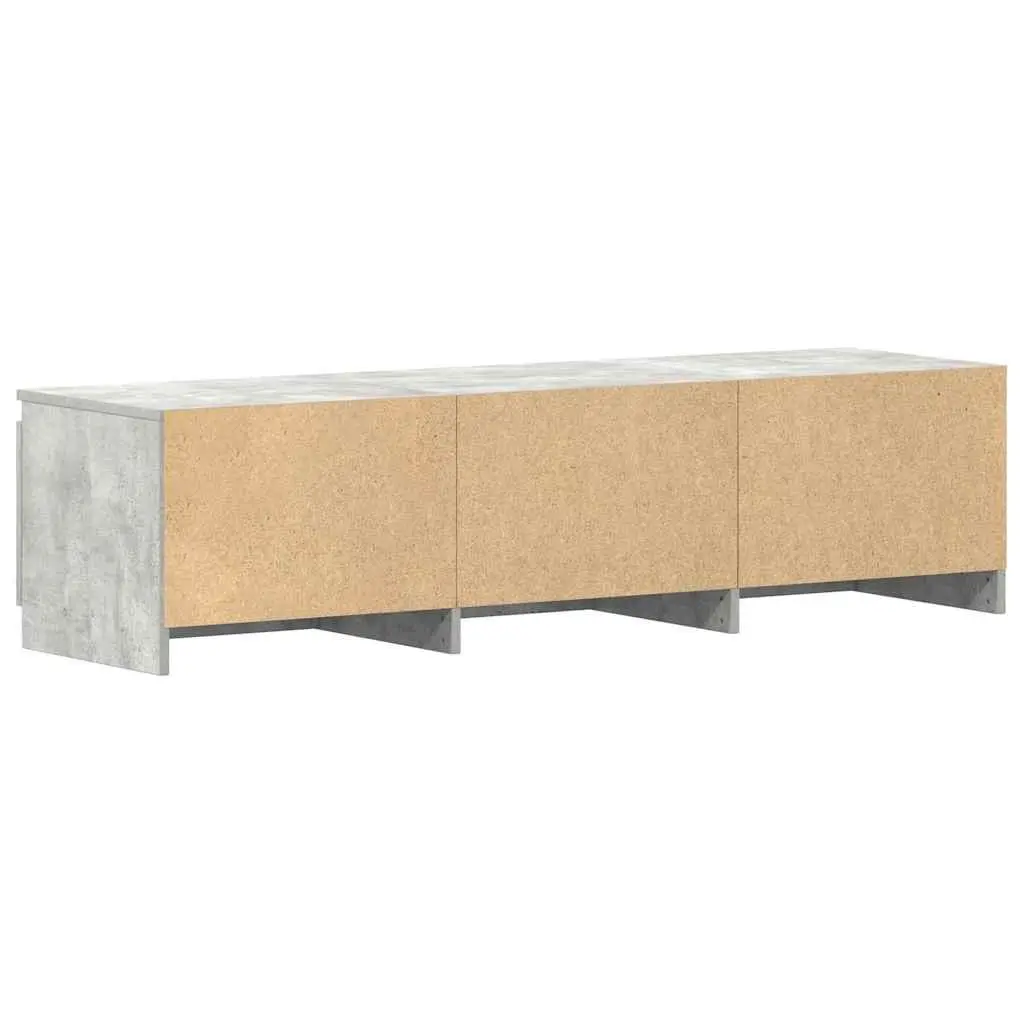 TV Cabinet Grey 140x40x35.5 cm Storage Unit 2 Doors Open Compartments Living