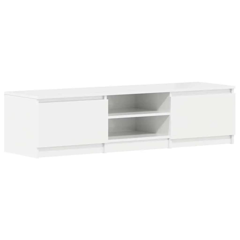 TV Cabinet White High Gloss 140cm Living Room Media Entertainment Unit