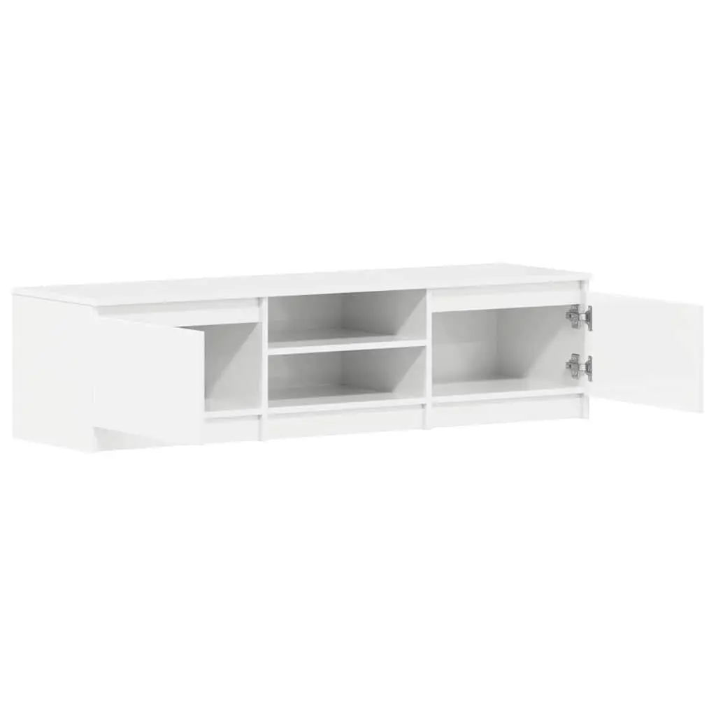 TV Cabinet White High Gloss 140cm Living Room Media Entertainment Unit