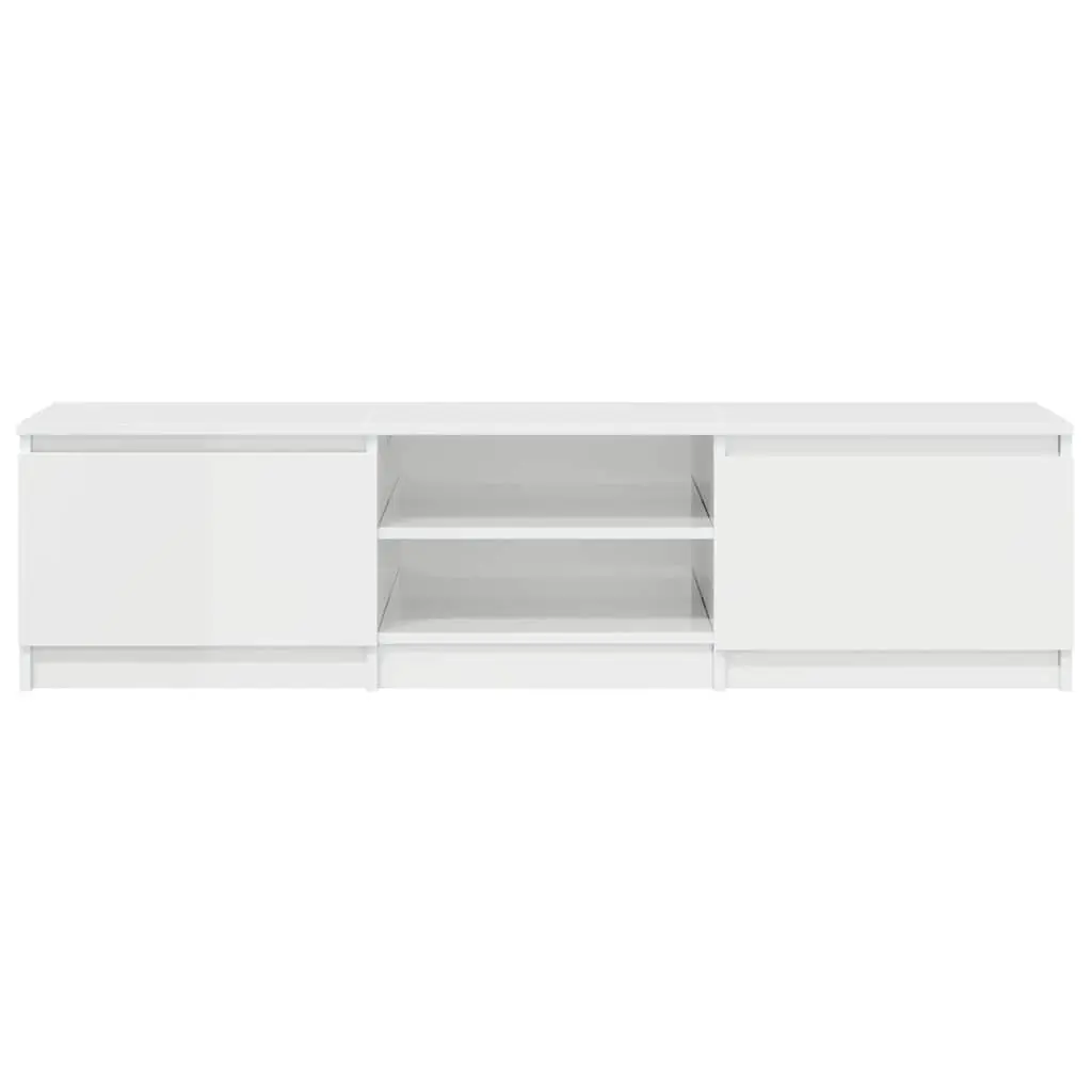 TV Cabinet White High Gloss 140cm Living Room Media Entertainment Unit