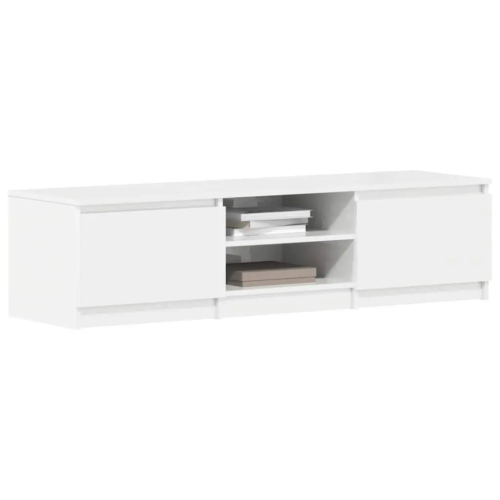 TV Cabinet White High Gloss 140cm Living Room Media Entertainment Unit