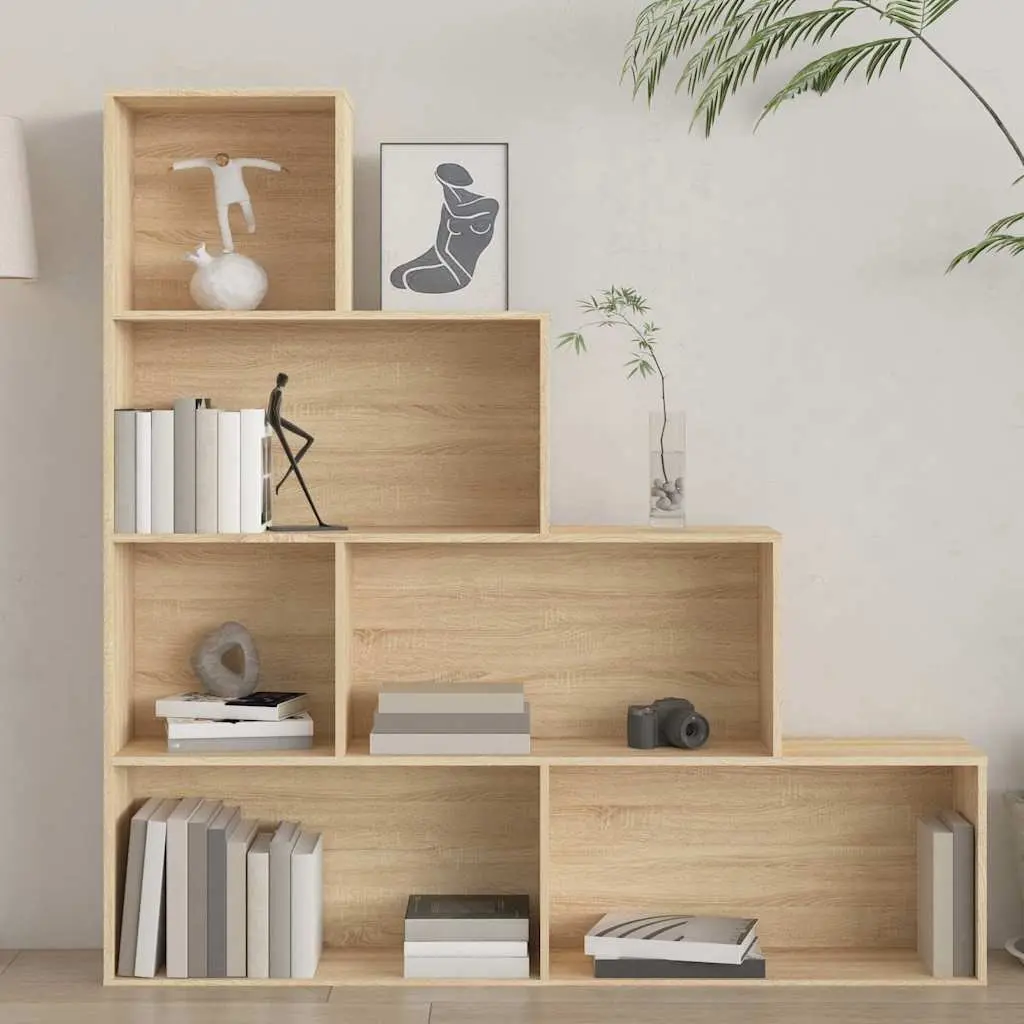 Room Divider Bookcase 155x24x160cm Engineered Wood 6 Shelf Storage Unit
