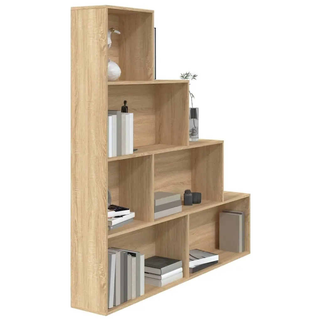 Room Divider Bookcase 155x24x160cm Engineered Wood 6 Shelf Storage Unit