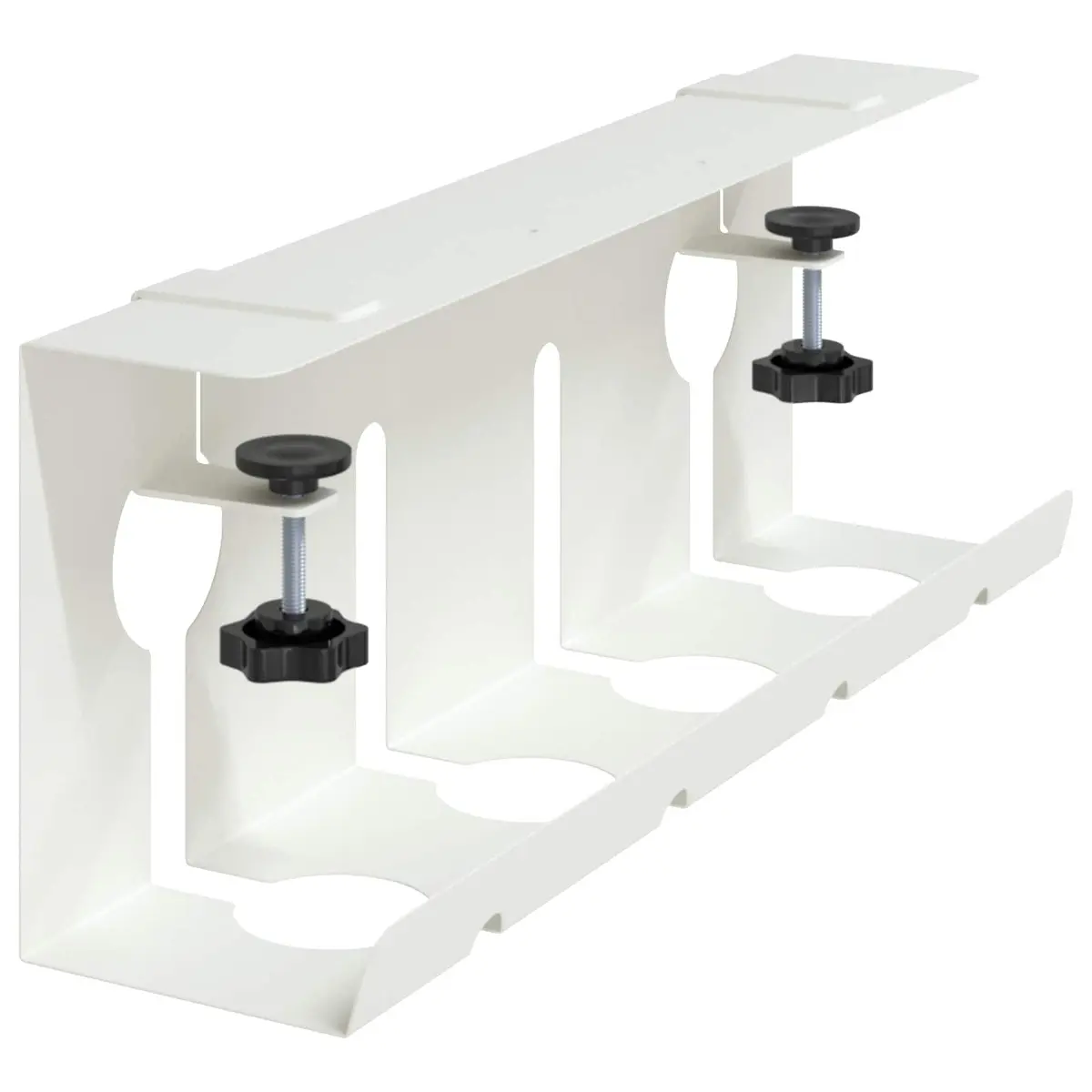 Under Desk Cable Management Tray 2 Piece White Organiser