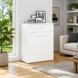 White Sideboard with Dimensions 60W x 30D x 75H cm