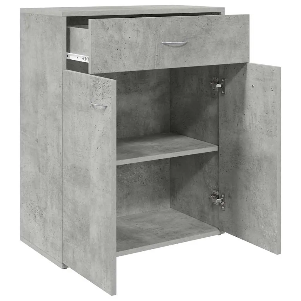 Grey Sideboard Storage Cabinet 60x30x75 cm with 2 Doors Drawer Minimalist Design