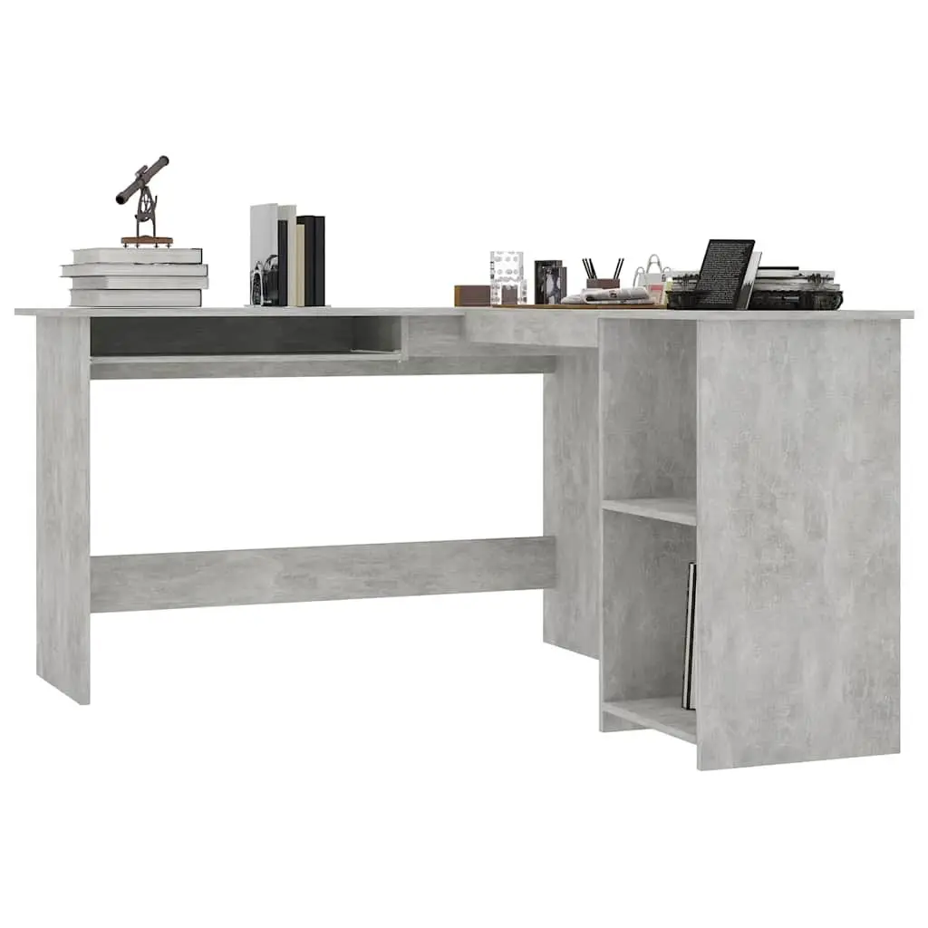L-Shaped Corner Desk for Home Office Grey 120W x 140D x 75H cm