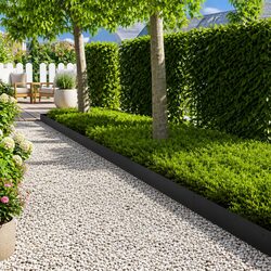 Steel Lawn Edging Set - 10 Pieces, 103 x 20 cm