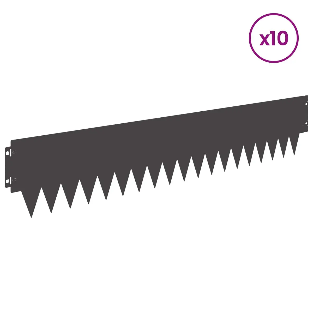 Steel Lawn Edging for Garden 103 x 20 cm Black Borders 10 Pieces