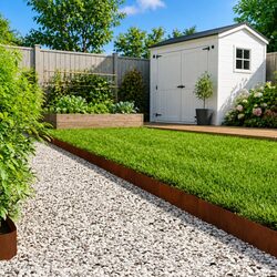 10-Piece Steel Lawn Edging: 103 x 20 cm, Brown