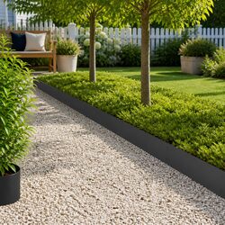 Garden Lawn Edging: 20 Steel Segments 103 x 25 cm Each