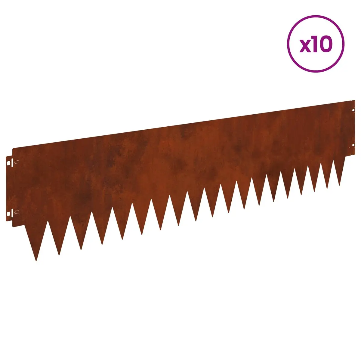 Metal Lawn Edging Garden Border Steel Flexible Interlocking Outdoor 10 Piece