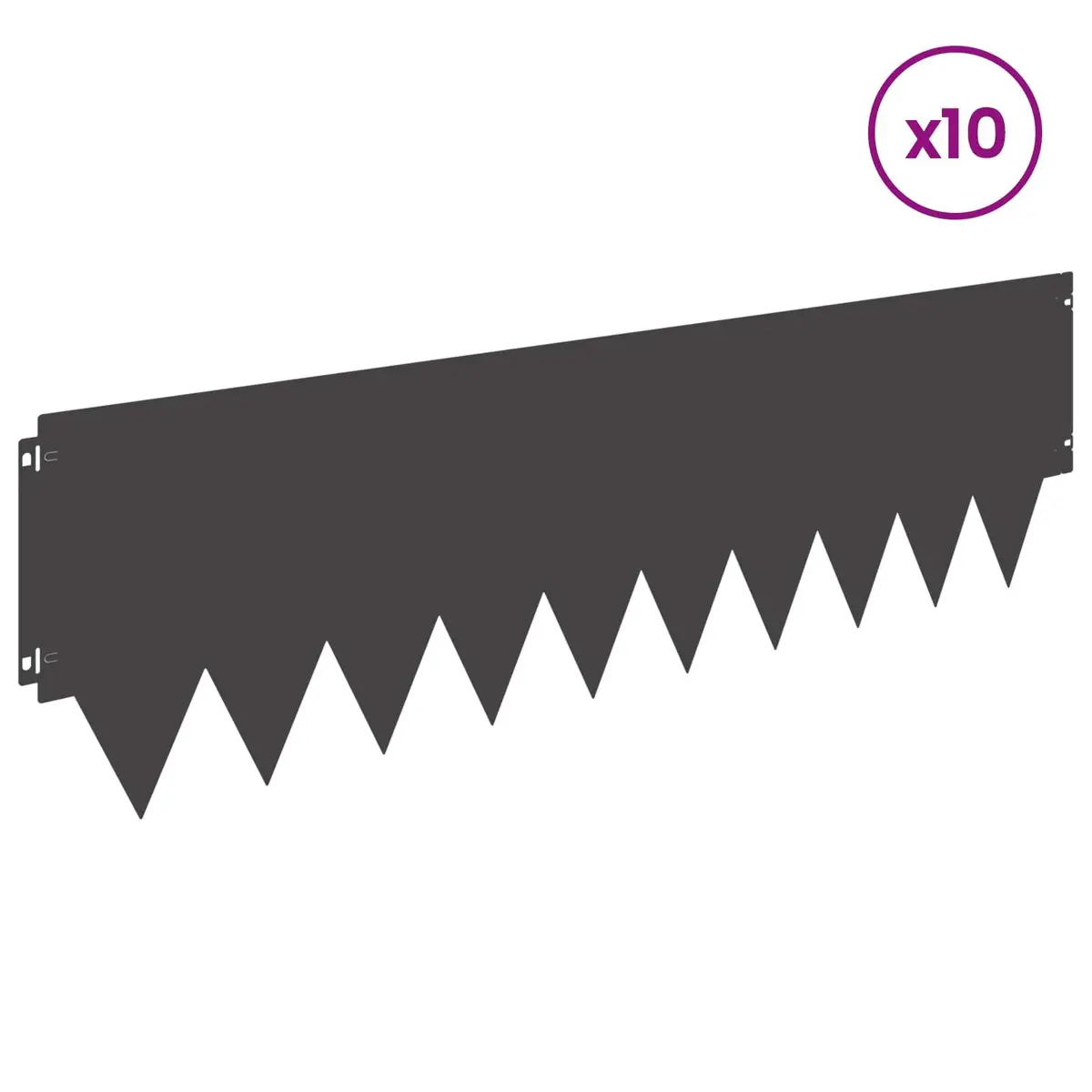 Steel Lawn Edging for Garden Landscaping 103 x 30 cm Flexible Black 10 Pieces
