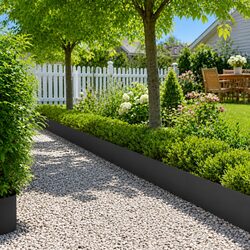 Steel Lawn Edging 20 Pieces Garden Border Flexible Interlocking Black Metal
