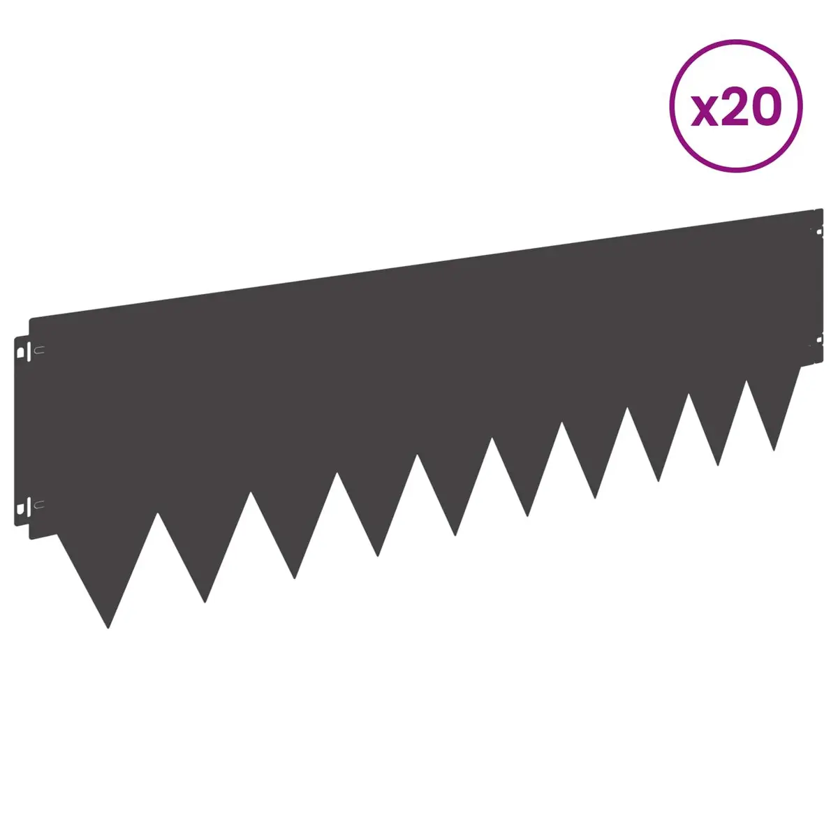 Steel Lawn Edging Garden Border Flexible Interlocking Black Metal 20 Pieces