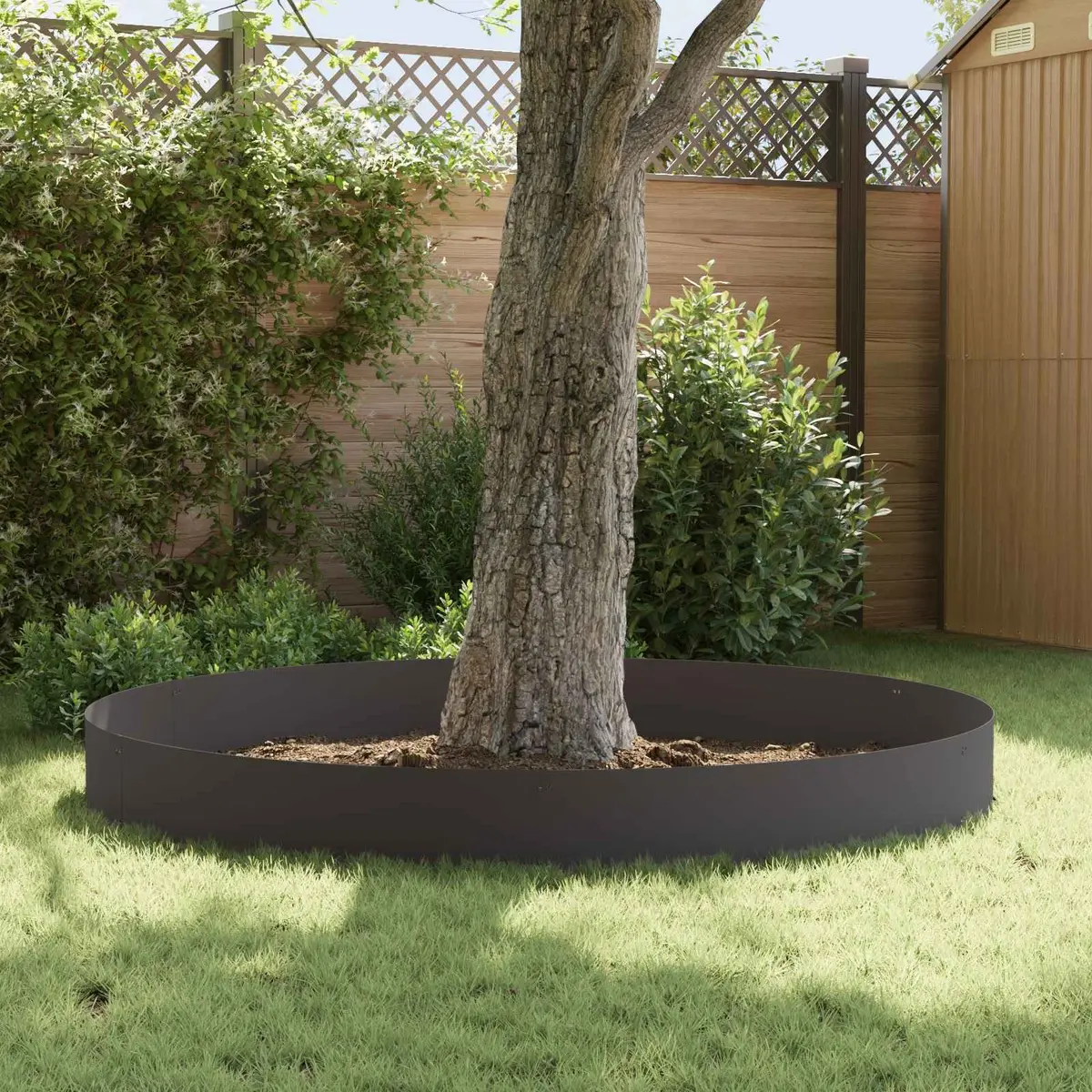 Steel Lawn Edging Garden Border Flexible Interlocking Black Metal 20 Pieces