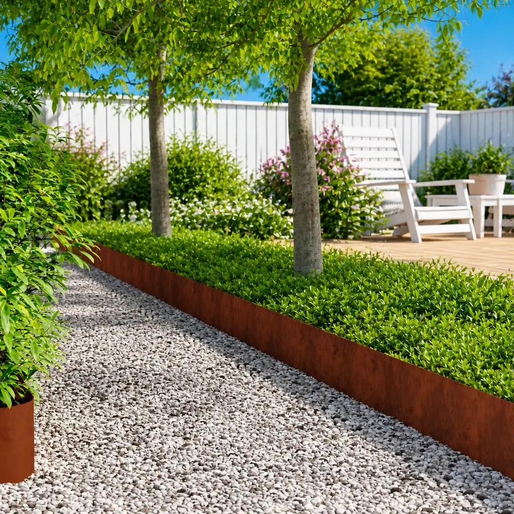 Steel Lawn Edging Garden Border 10 Piece Flexible Metal Fencing Barrier