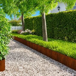 Steel Lawn Edging – 20 Interlocking Pieces, 103 x 30 cm Each