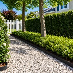 Garden Lawn Edging - 10 Black Steel Pieces 103cm Each