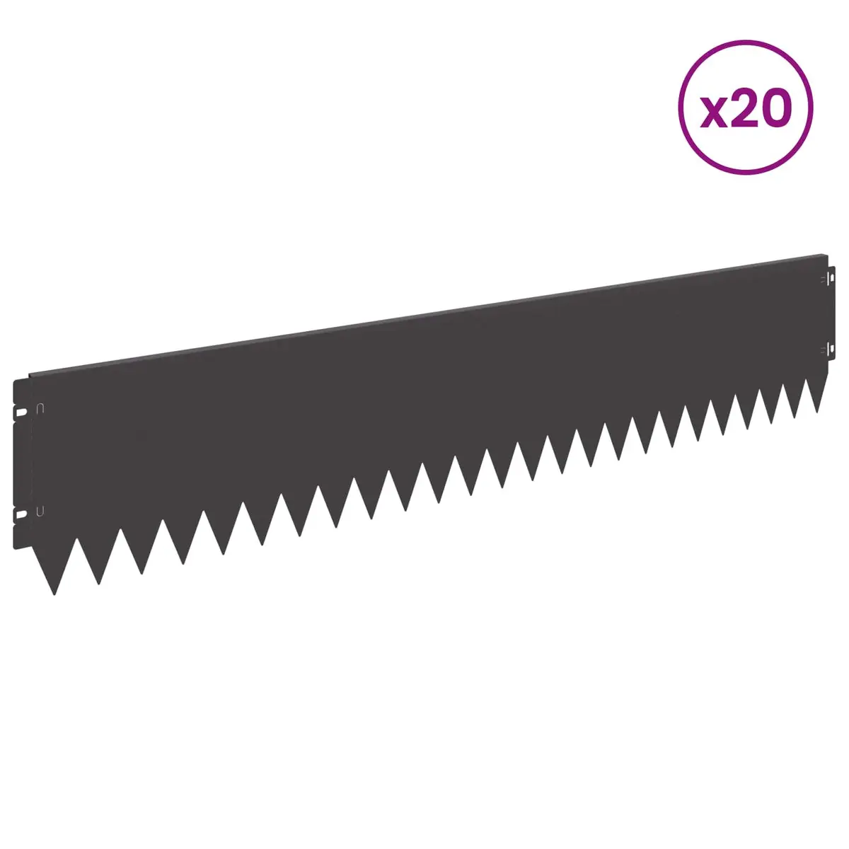 Garden Lawn Edging 20 pcs Bent Top Steel Border Landscape Edge 103x20cm Black