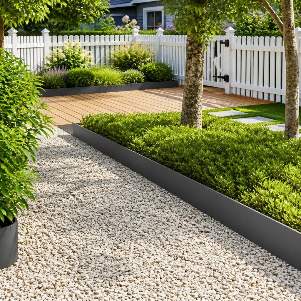 Garden Lawn Edging Steel Border Edge Black 103x25cm 10 Piece
