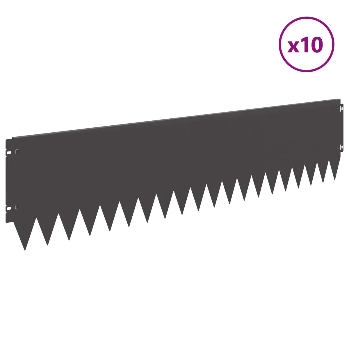 Garden Lawn Edging Steel Border Edge Black 103x25cm 10 Piece