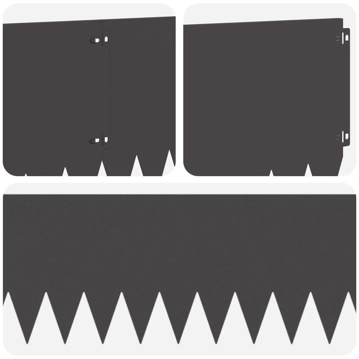Garden Lawn Edge Steel Border Edging Black Bent Top 10 Piece 103x30cm