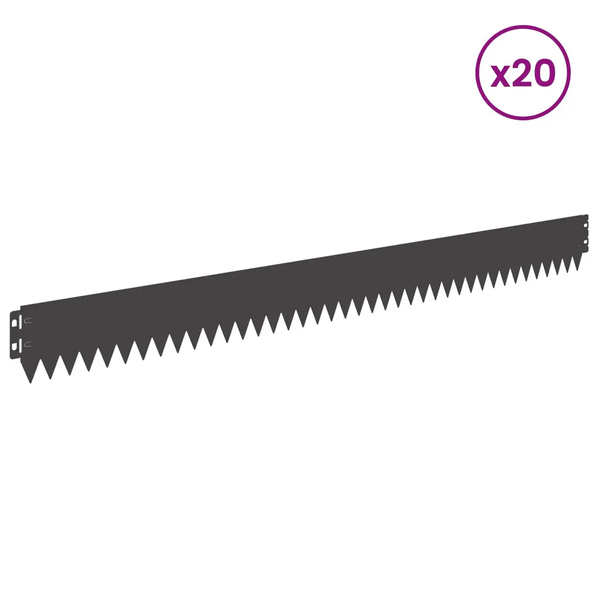 Steel Garden Lawn Edging 20 Piece 103x10cm Black Landscape Border Edge