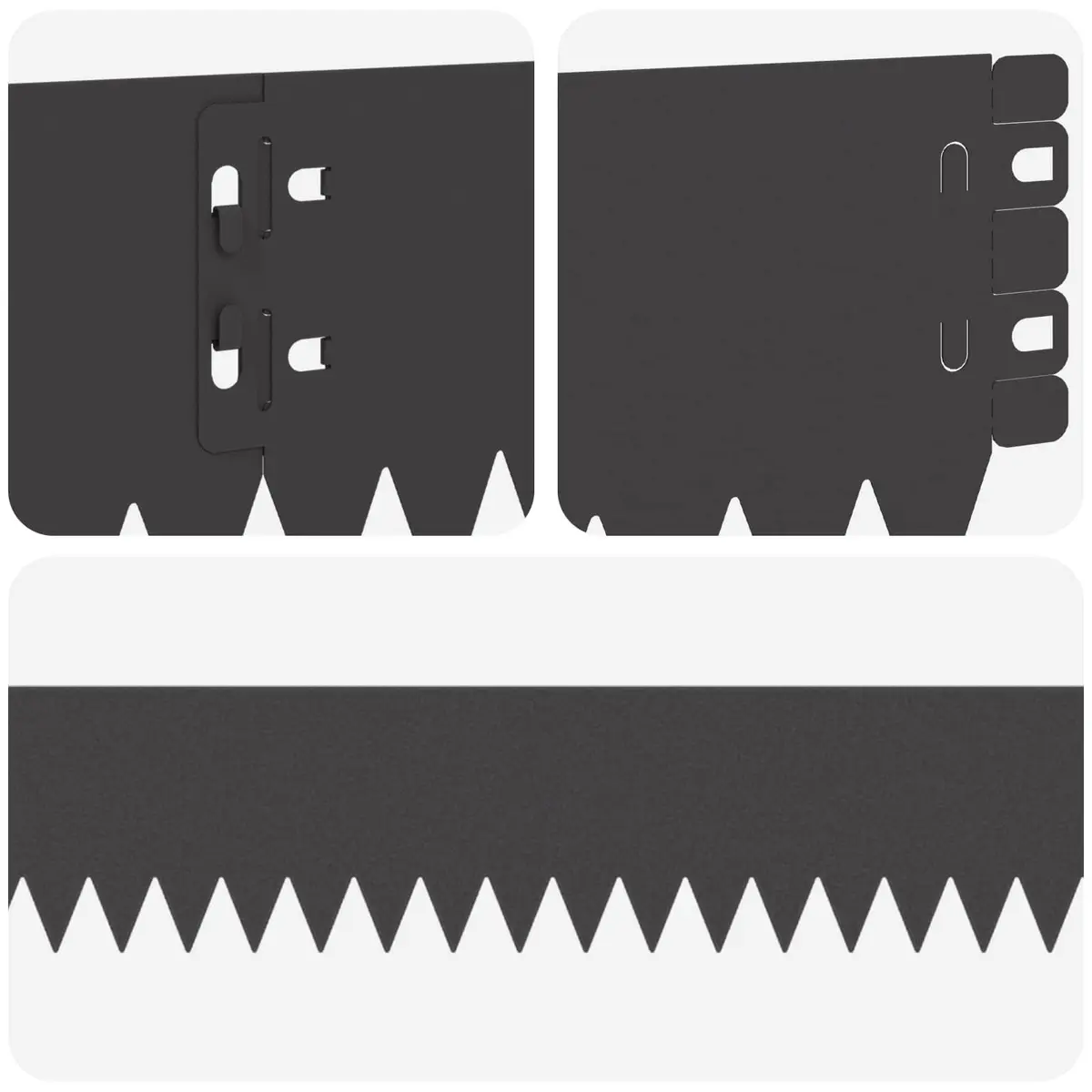 Steel Garden Lawn Edging 20 Piece 103x10cm Black Landscape Border Edge
