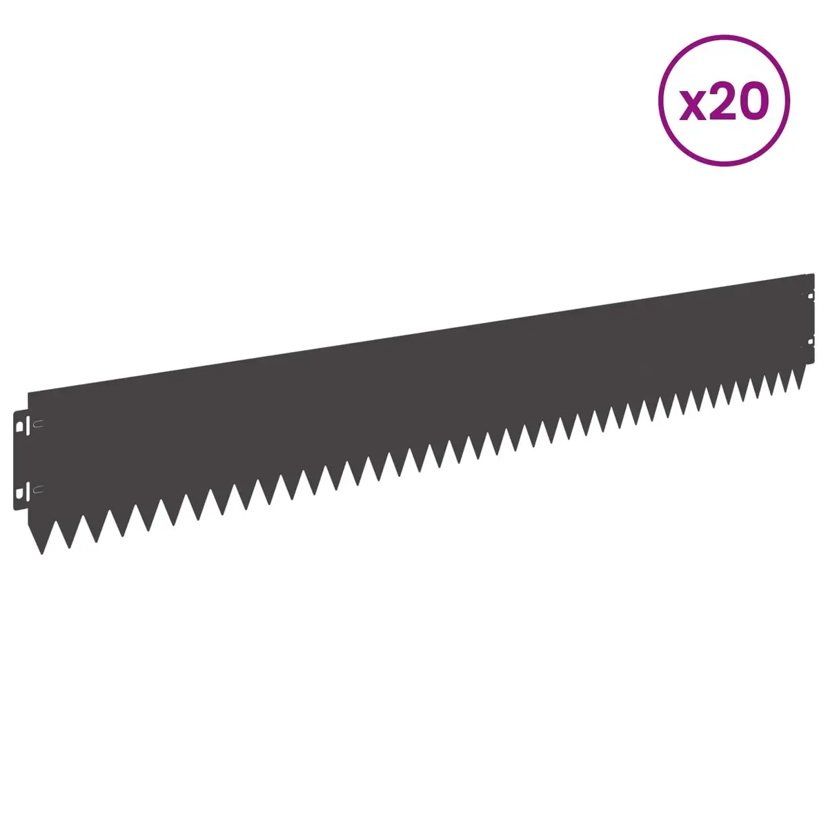 Steel Black Flexible Garden Lawn Edging 103x15cm for Landscaping 20 Pieces