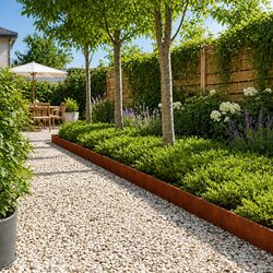 Garden Border Edging - 20 Steel Pieces, 103x15 cm
