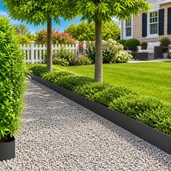 20-Piece Steel Lawn Edging – 103x20cm Each, Black