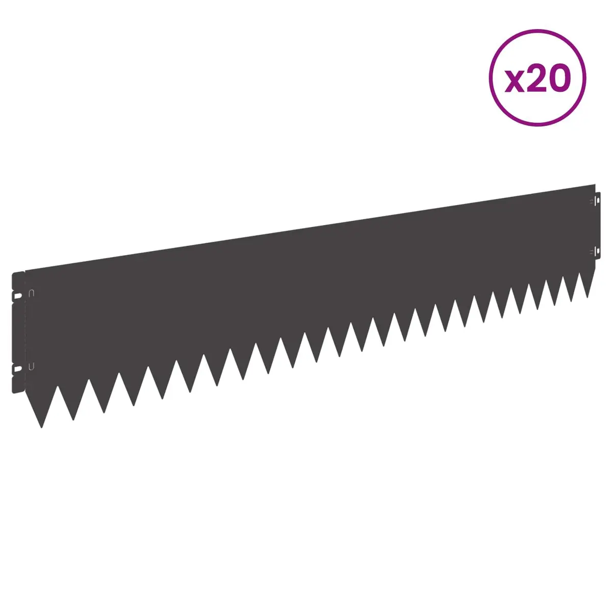 Garden Lawn Edging Steel Border Landscape Edge Black 103x20cm 20 Piece