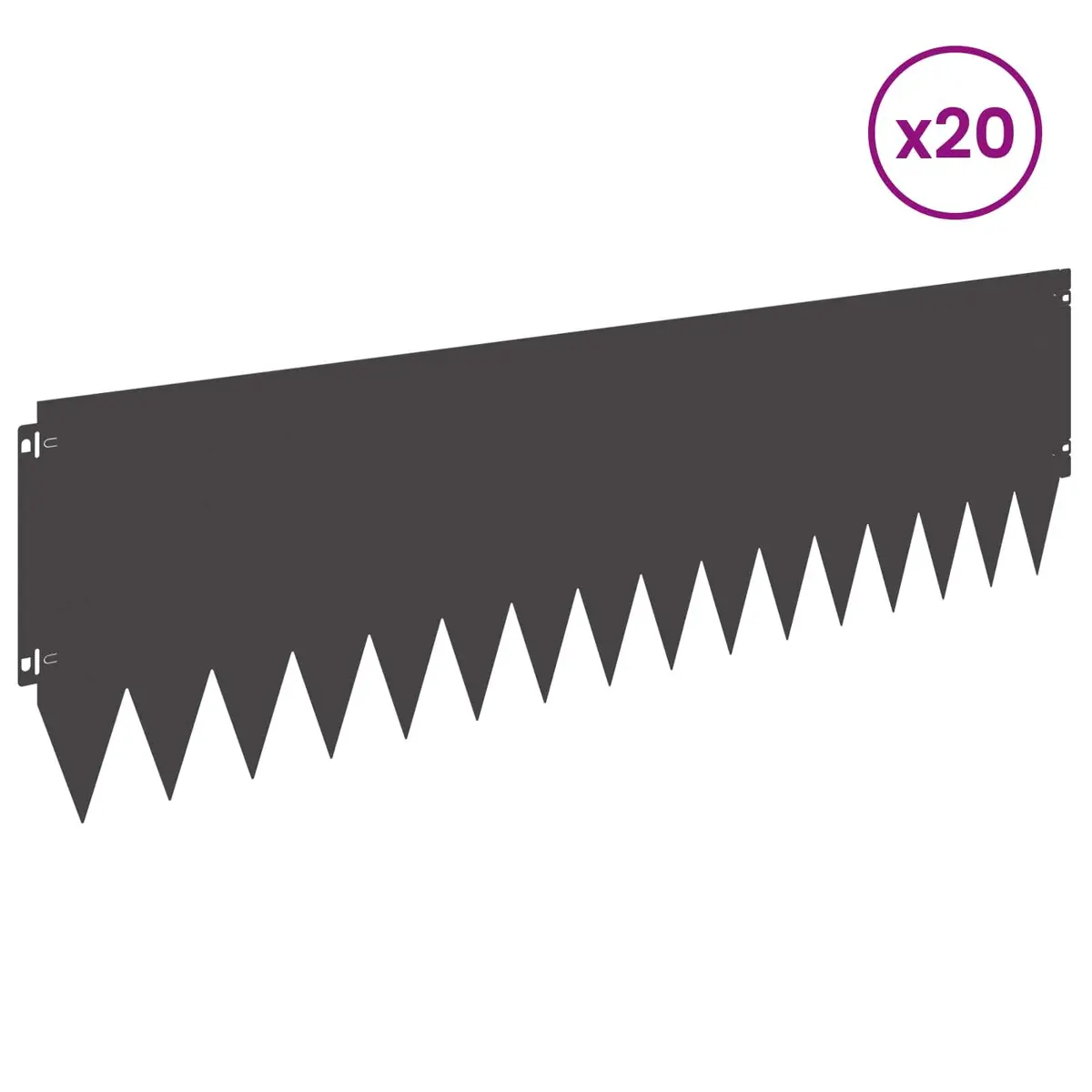Lawn Edging Garden Use 103x30cm Steel Border Black 20 Piece