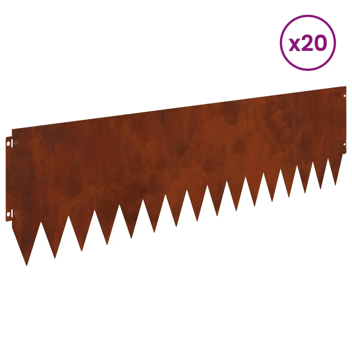 Garden Lawn Edging 20 Pieces Steel Borders 103 x 30 cm Landscape Boundary