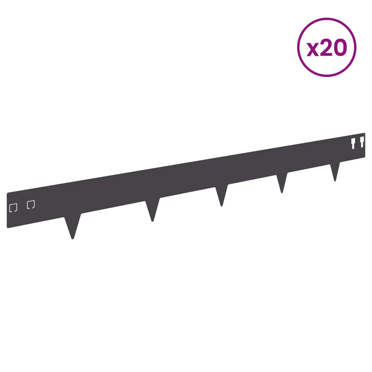 Steel Garden Lawn Edging 100 x 12 cm Flexible Landscaping 20 Pieces