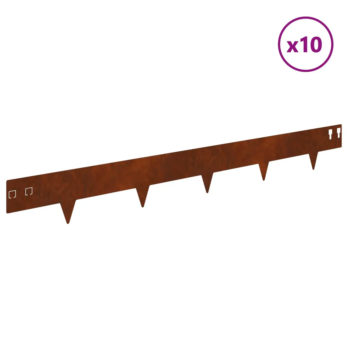 Steel Garden Lawn Edging for Outdoor Use 100x12cm 10 Piece