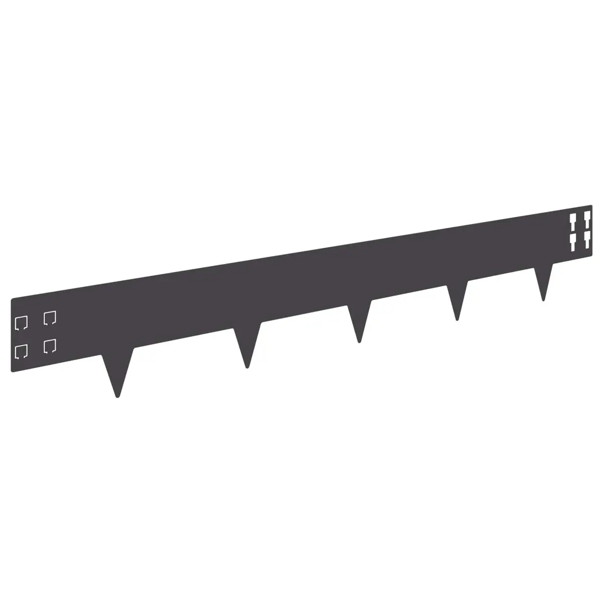 Garden Border Edge 100x15cm Steel Black Sharp Points 10 Piece