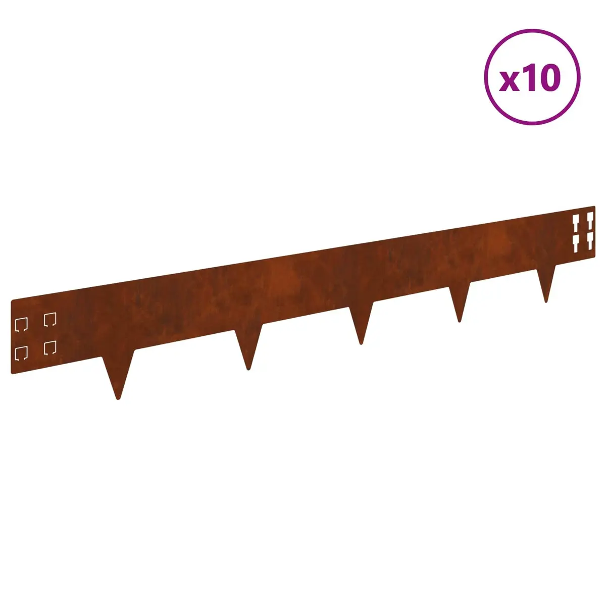 Garden Lawn Edging Outdoor 100x15cm Steel Border Rusty Brown