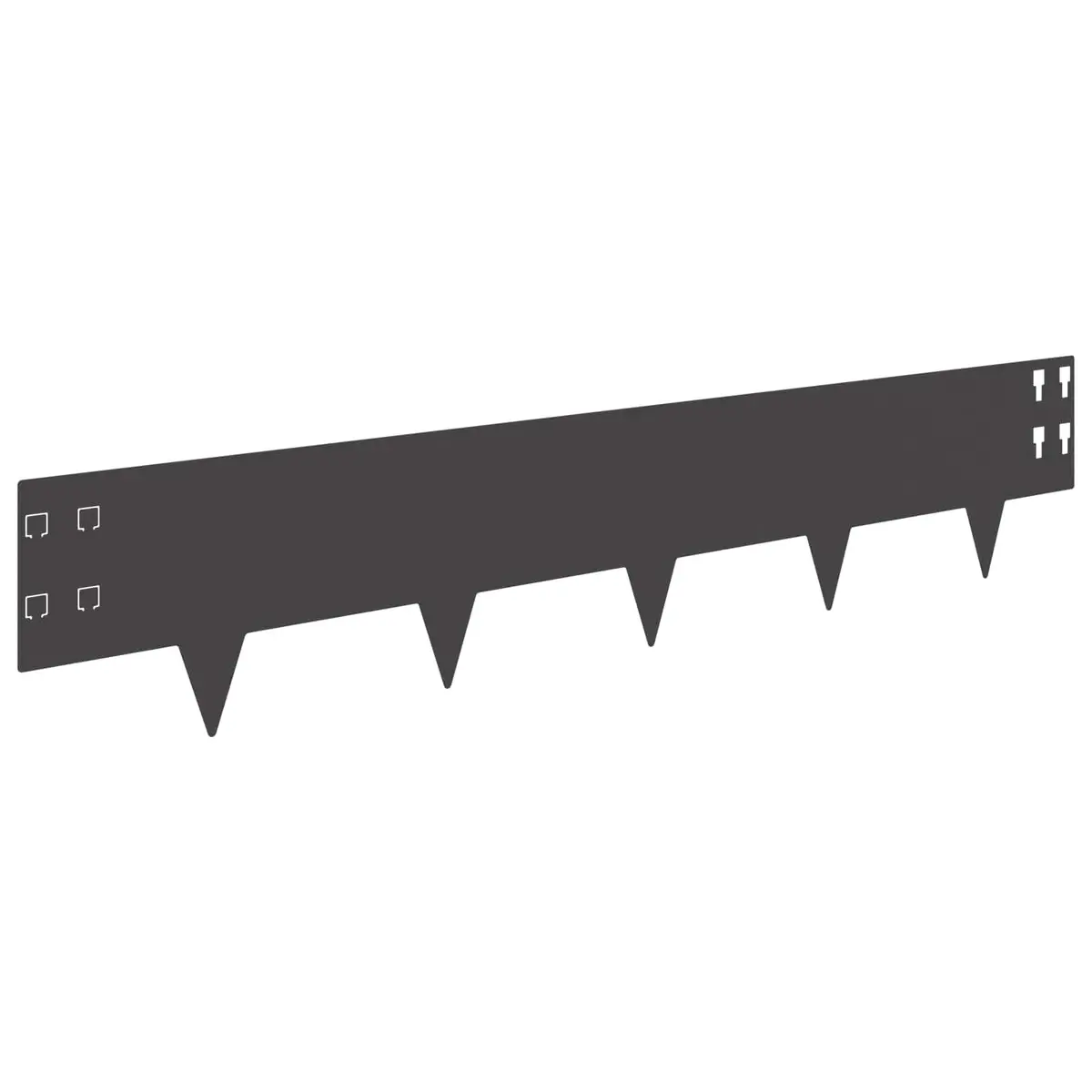 Steel Lawn Edging Outdoor Garden Border 100 x 20 cm Black 10 Piece