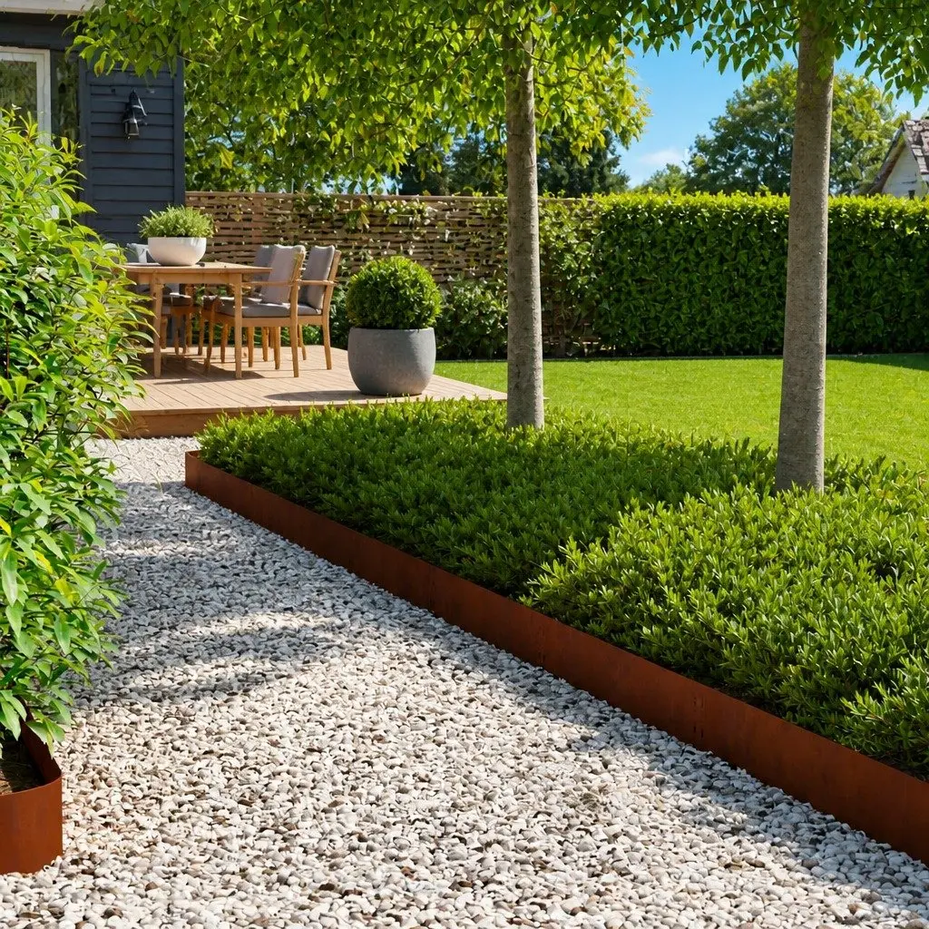 Lawn Edging Border Steel Garden Landscape Barrier 100 x 20 cm