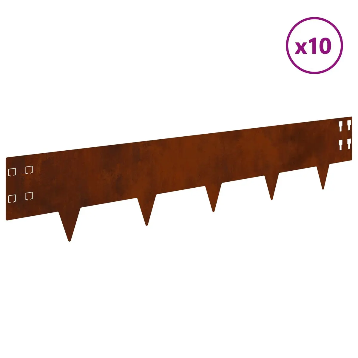 Lawn Edging Border Steel Garden Landscape Barrier 100 x 20 cm