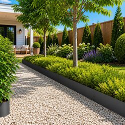20-Piece Steel Lawn Edging Set - 100 x 25 cm Each