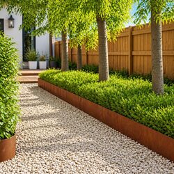 10 pcs Steel Lawn Edging - 100 x 25 cm, Brown Borders